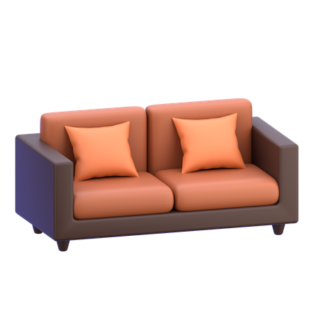 Double Sofa  3D Icon