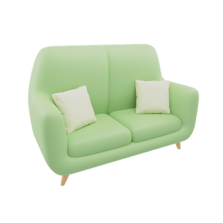Double Sofa  3D Icon
