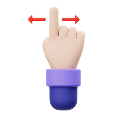 Double Swipe Hand Gesture  3D Illustration