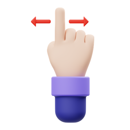 Double Swipe Hand Gesture 3D Illustration