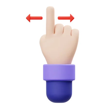 Double Swipe Hand Gesture  3D Illustration