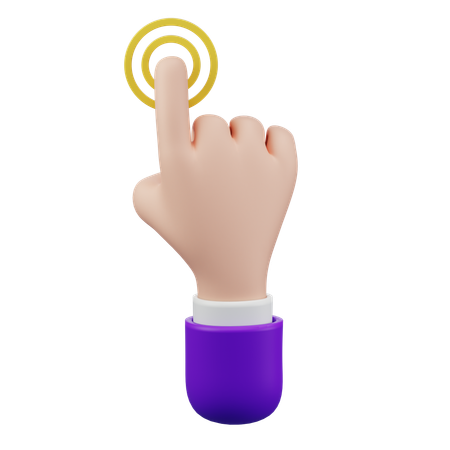 ダブルタップタッチハンドジェスチャー  3D Icon