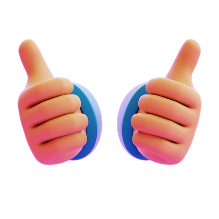 Double Thumb Hand Gesture  3D Icon