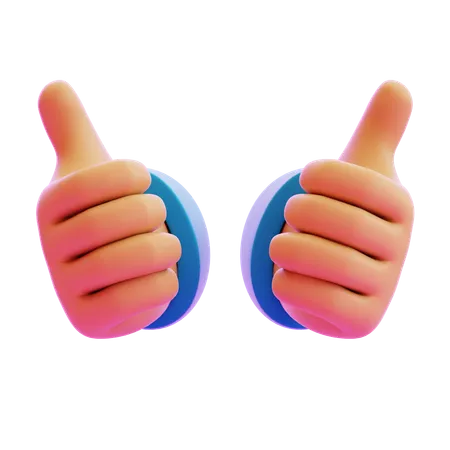 Double Thumb Hand Gesture  3D Icon