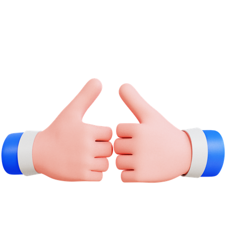 Double Thumb Up  3D Icon