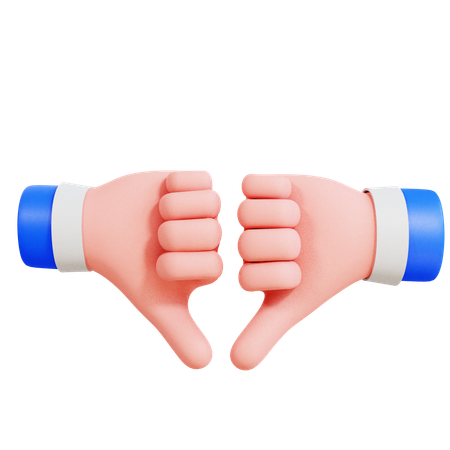 Double Thumbs Down  3D Icon