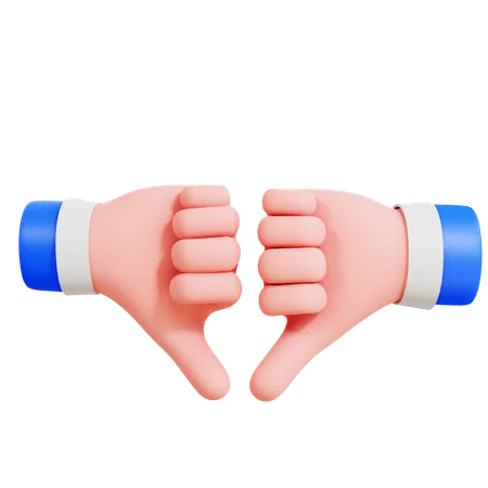 Double Thumbs Down  3D Icon