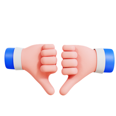 Double Thumbs Down  3D Icon