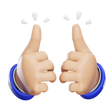 Double Thumbs Up  3D Icon