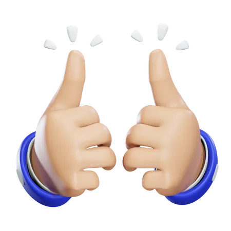 Double Thumbs Up  3D Icon