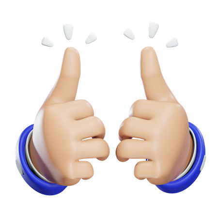 Double Thumbs Up  3D Icon