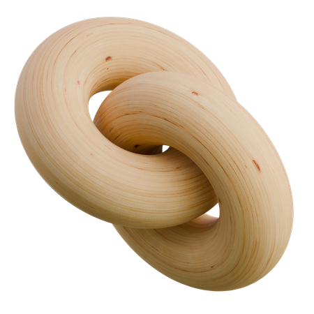 Double Torus Wooden Abstract Shape  3D Icon