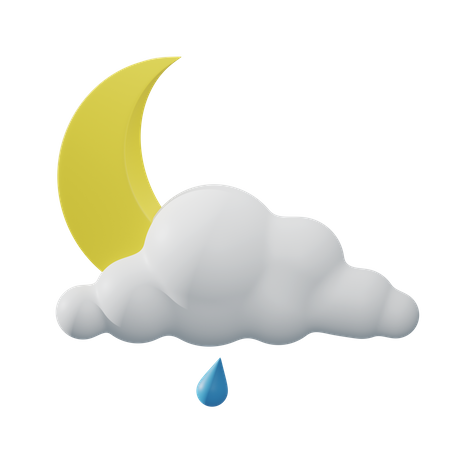 Douche à pluie légère la nuit  3D Icon