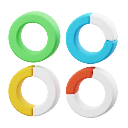 Doughnut Chart  3D Illustration