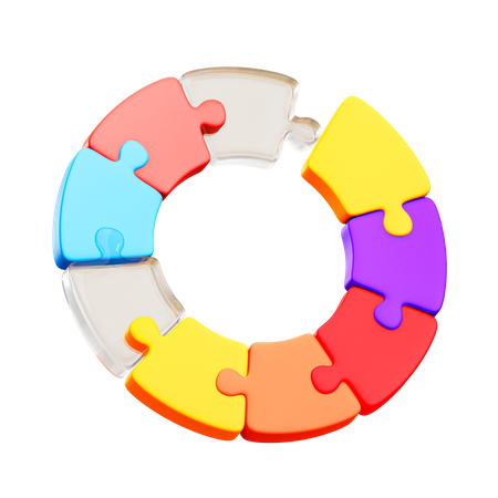 Doughnut Chart  3D Illustration