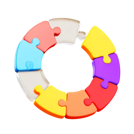 Doughnut Chart  3D Illustration