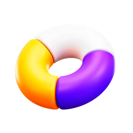 Doughnut Chart  3D Illustration