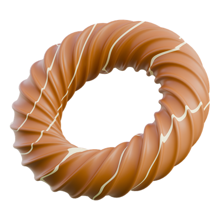 Doughnut With Glaze And Drizzle  3D Icon