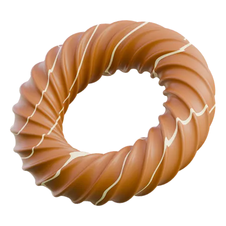 Doughnut With Glaze And Drizzle  3D Icon