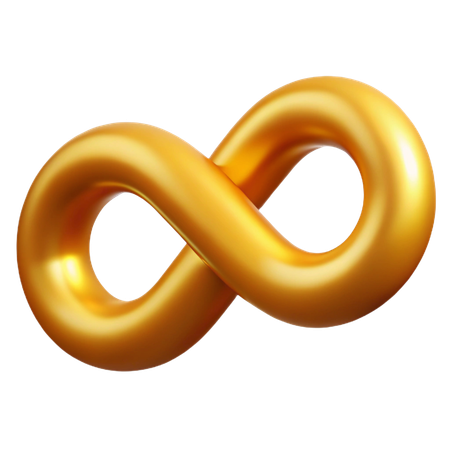 Infinito dourado  3D Icon