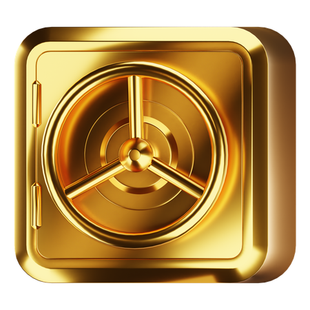 Cofre dourado  3D Icon