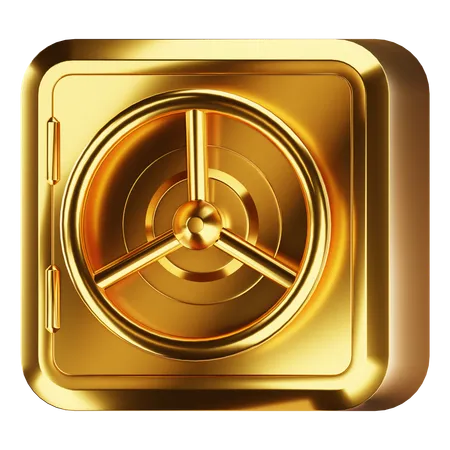 Cofre dourado  3D Icon