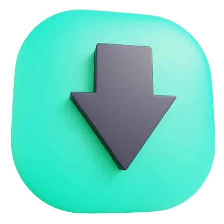 3 D Down Arrow With Isolated Background 3D Icon