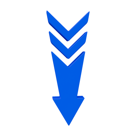 Down Arrow Chevron  3D Icon