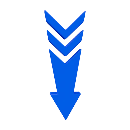 Down Arrow Chevron  3D Icon