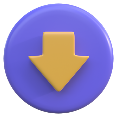 Down Button 3D Icon