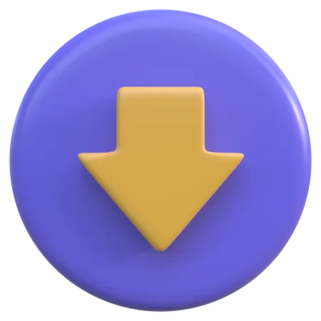 Down Button 3D Icon