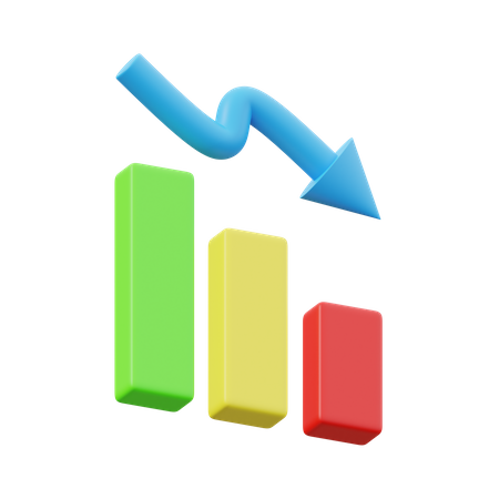 Down Chart  3D Icon