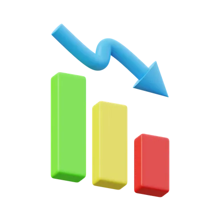 Down Chart  3D Icon