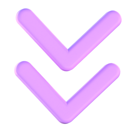 下向きのシェブロン  3D Icon
