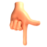 3d down direction hand gesture emoji