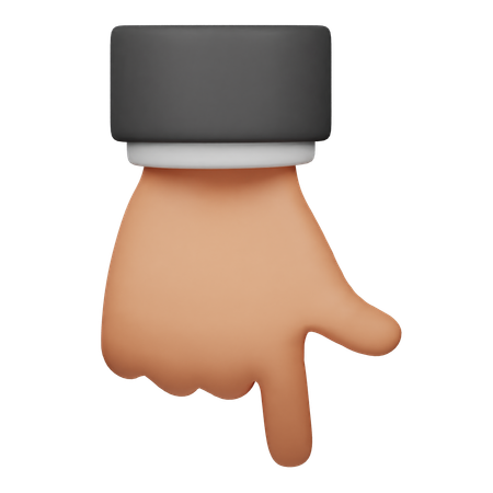 Down Direction Hand Gesture  3D Icon