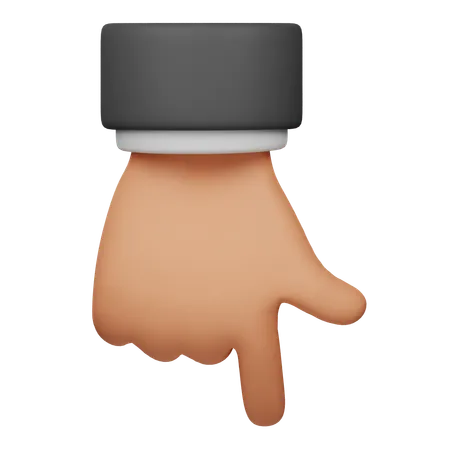 Down Direction Hand Gesture  3D Icon