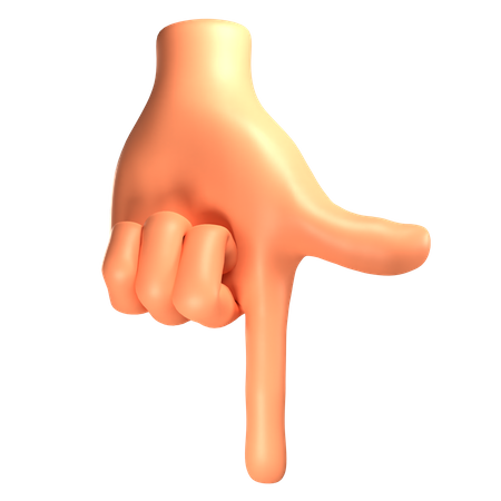 Down direction hand gesture  3D Icon