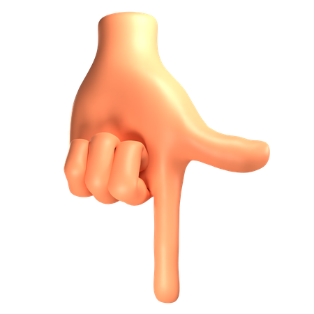 Down direction hand gesture  3D Illustration