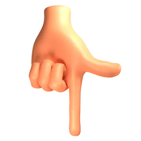 Down direction hand gesture  3D Illustration