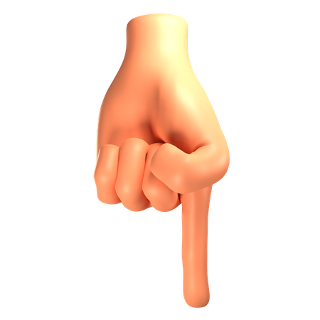 Down direction hand gesture  3D Illustration