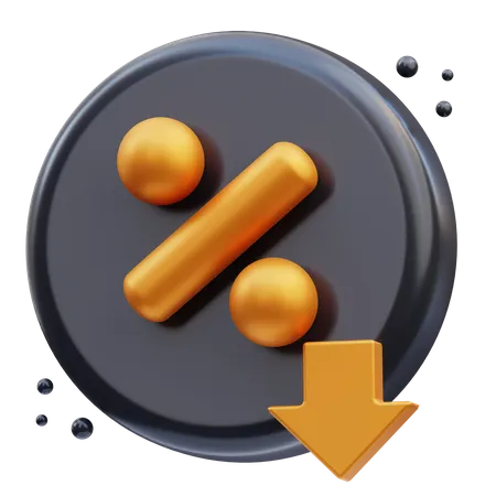 Down Discount  3D Icon