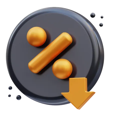 Down Discount 3D Icon
