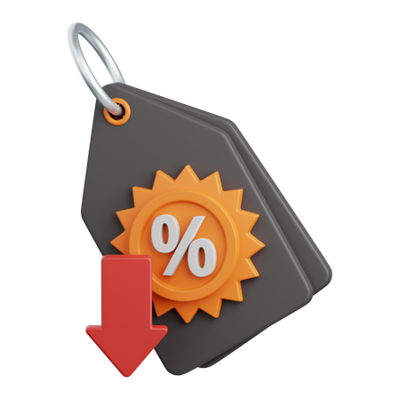 Down Discount  3D Icon