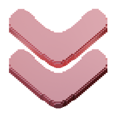 Down Double Chevron  3D Icon