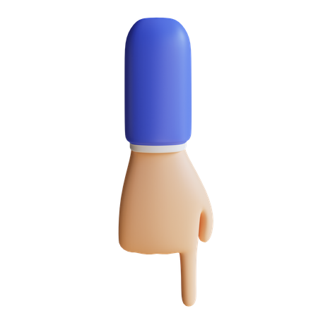 Down Finder Pointing Hand Gesture  3D Illustration