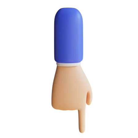 Down Finder Pointing Hand Gesture  3D Illustration