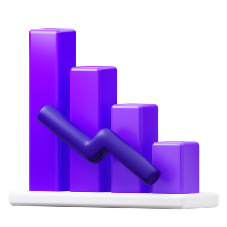 Down graph  3D Icon