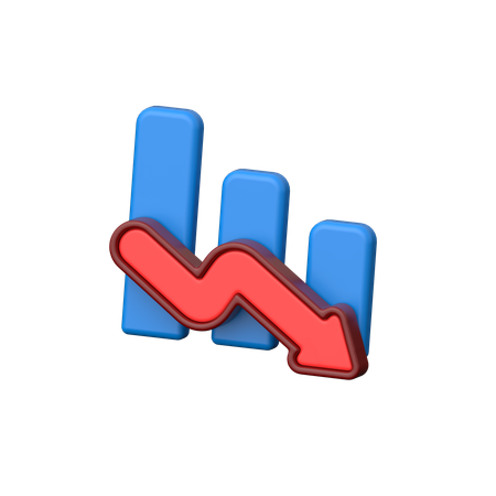 Down Graph  3D Icon