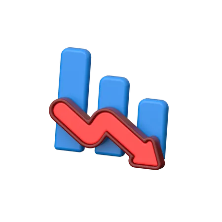 Down Graph  3D Icon